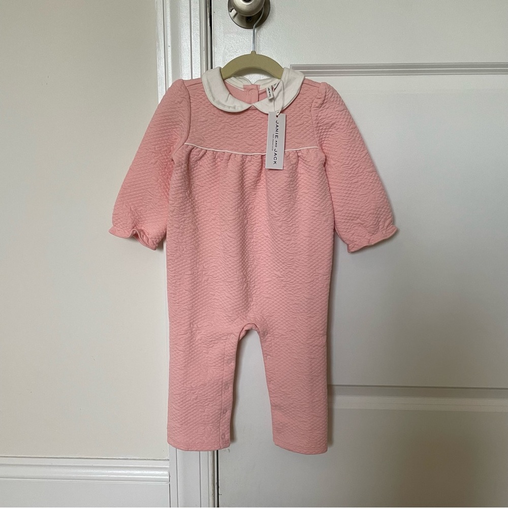 Janie & Jack Baby Girl Pink Quilted One Piece 12-18 Months